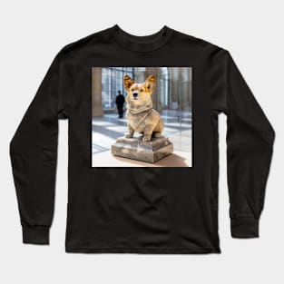 Corgi Statue in the Louvre Long Sleeve T-Shirt